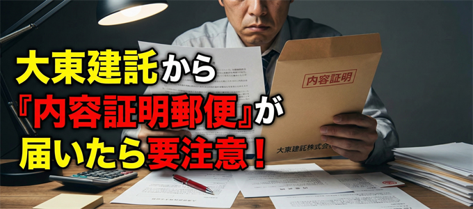 大東建託から「内容証明郵便」が届いたら要注意！
