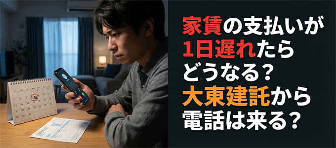 家賃の支払いが1日遅れたらどうなる？大東建託から電話は来る？