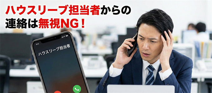 ハウスリーブ担当者携帯からの連絡は無視NG！